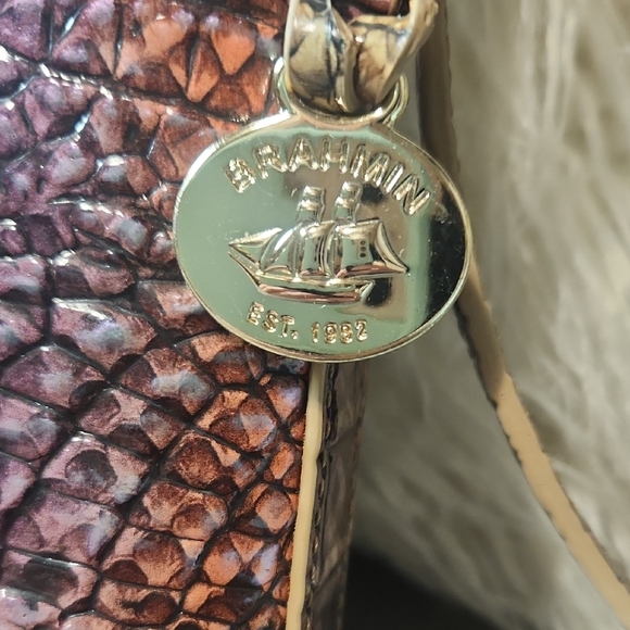 Brahmin Katie Leather Crossbody Multicolor Croc-Embossed - Picture 2 of 6